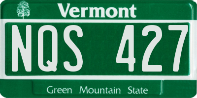 VT license plate NQS427