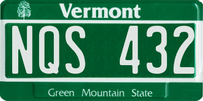VT license plate NQS432