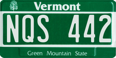 VT license plate NQS442