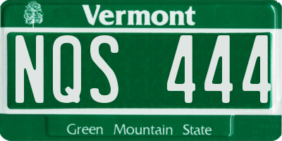 VT license plate NQS444