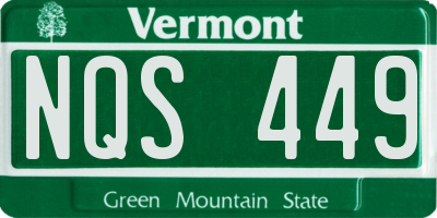 VT license plate NQS449