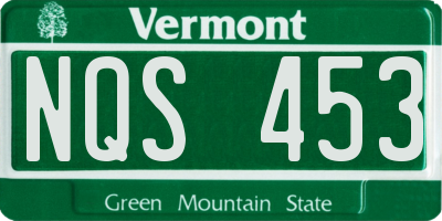 VT license plate NQS453