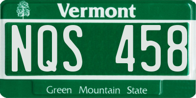 VT license plate NQS458