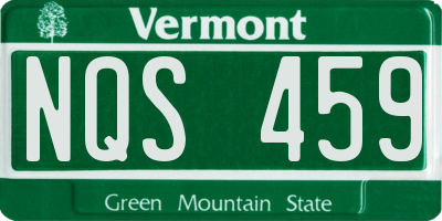 VT license plate NQS459