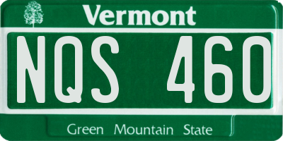 VT license plate NQS460
