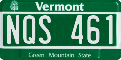 VT license plate NQS461