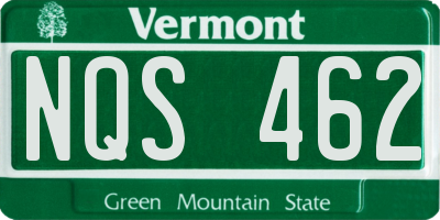 VT license plate NQS462