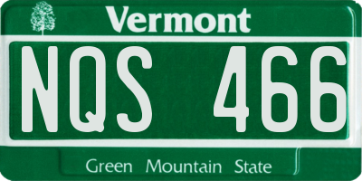 VT license plate NQS466