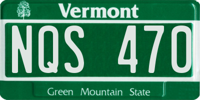 VT license plate NQS470