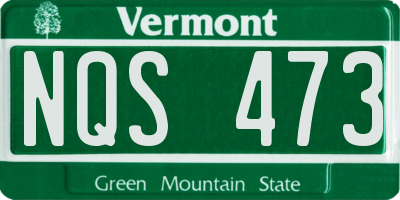VT license plate NQS473