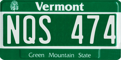 VT license plate NQS474