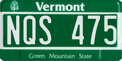 VT license plate NQS475