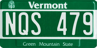 VT license plate NQS479