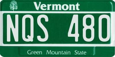 VT license plate NQS480
