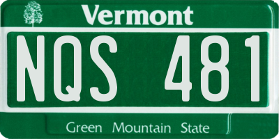 VT license plate NQS481