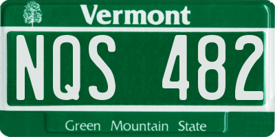 VT license plate NQS482