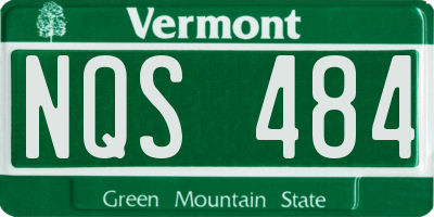 VT license plate NQS484
