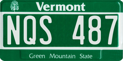 VT license plate NQS487