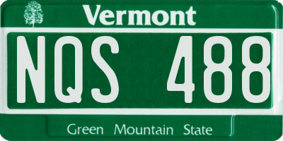 VT license plate NQS488