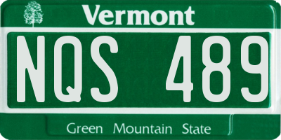 VT license plate NQS489