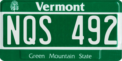 VT license plate NQS492