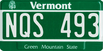 VT license plate NQS493