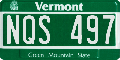 VT license plate NQS497