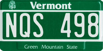 VT license plate NQS498