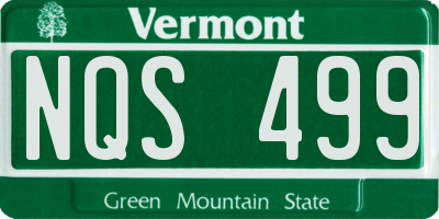 VT license plate NQS499