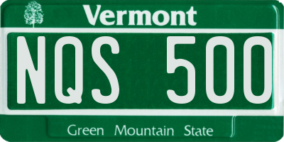 VT license plate NQS500