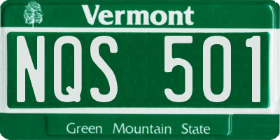 VT license plate NQS501