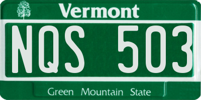 VT license plate NQS503