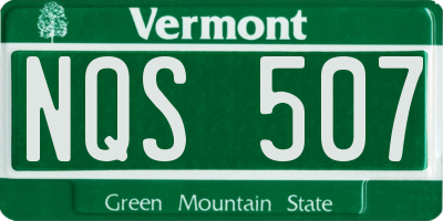 VT license plate NQS507