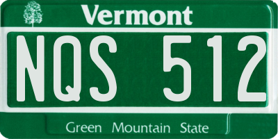 VT license plate NQS512