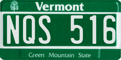 VT license plate NQS516