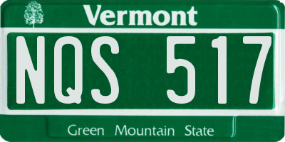 VT license plate NQS517