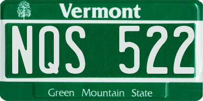 VT license plate NQS522