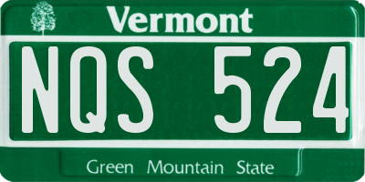 VT license plate NQS524