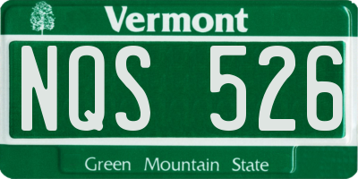 VT license plate NQS526