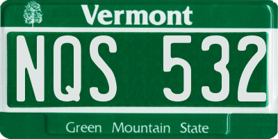 VT license plate NQS532