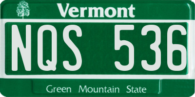 VT license plate NQS536