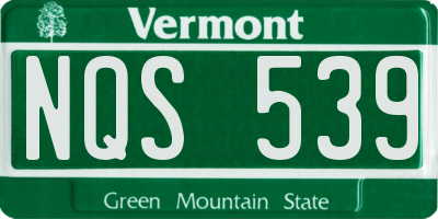 VT license plate NQS539