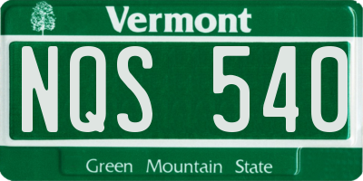 VT license plate NQS540