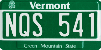 VT license plate NQS541
