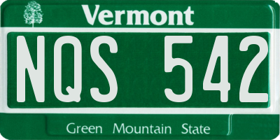 VT license plate NQS542