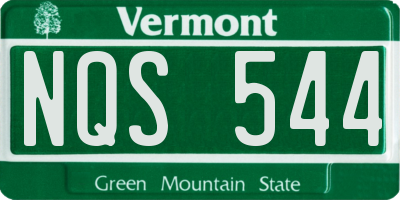 VT license plate NQS544