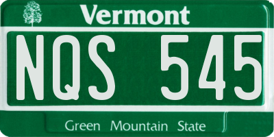 VT license plate NQS545