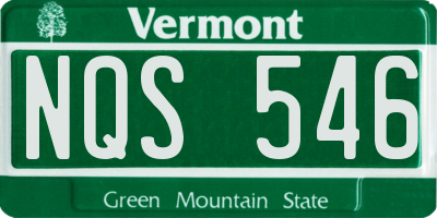 VT license plate NQS546