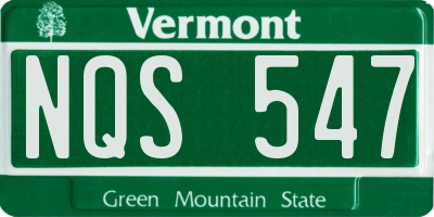 VT license plate NQS547
