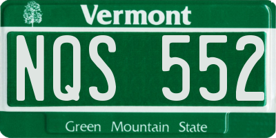 VT license plate NQS552